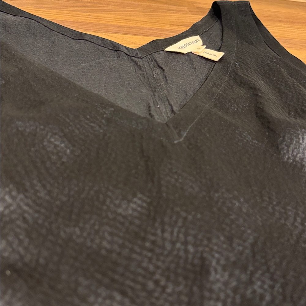 Rebecca Taylor Black Peplum Silk Blouse